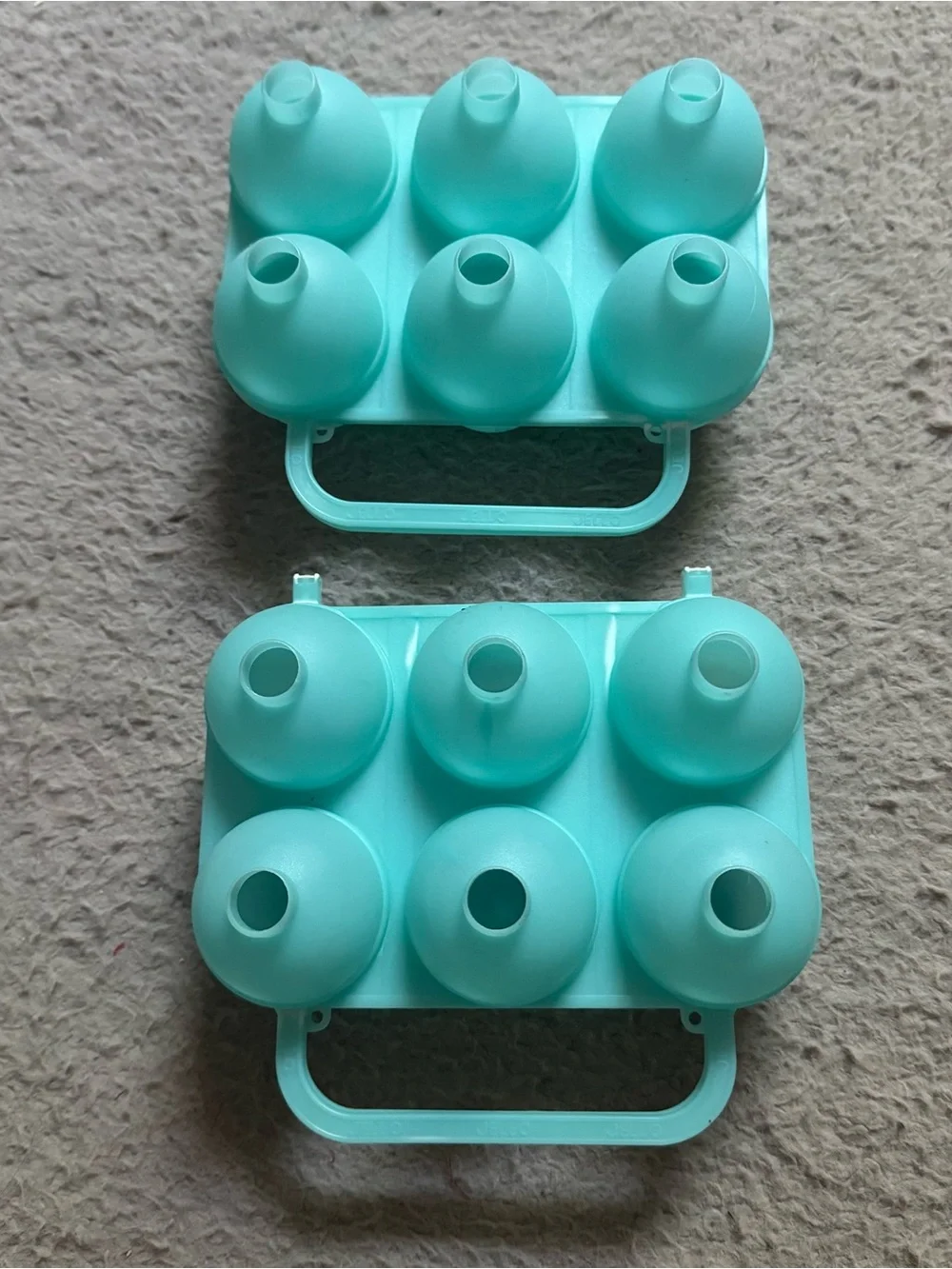 Two 2 Vintage Blue Smooth Jello Jigglers Easter Egg Molds Shots Clean Gelatin -